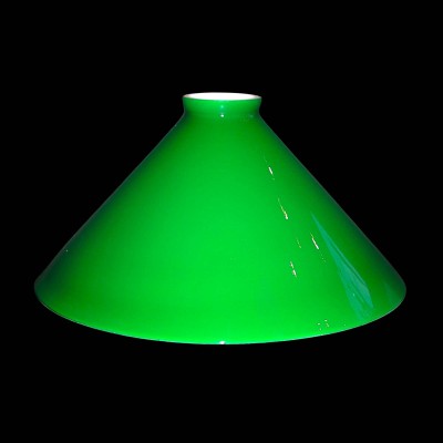 Paralume vetro a cono ricambio verde, bianco, ambra, blu - Ø 22 o 25 cm
