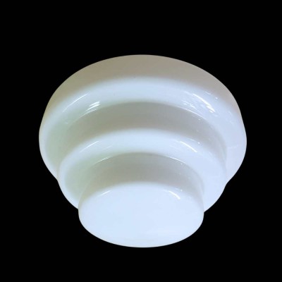 Lámpara de techo de vidrio opalino blanco escalonada (h 13,5 cm ⌀ 15 / 20 cm)