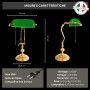 LEONARDO Luxury Italian design Banker's Lamp - Solid Brass Desk Lamp Made in Italy