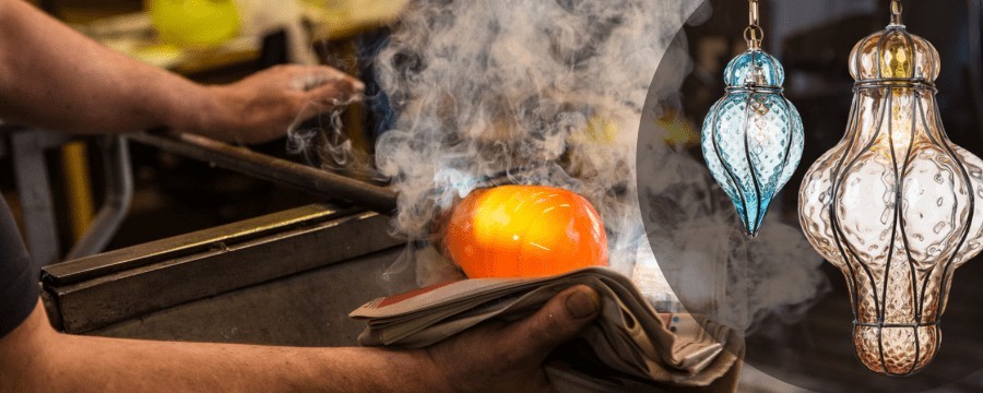 Lustres en verre soufflé à la main - Made in Venice (Italy)