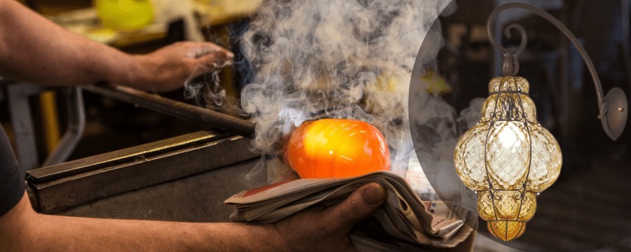Wandleuchter aus mundgeblasenem Glas - Hergestellt in Venedig (Italien)