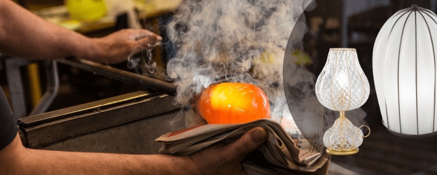 Tischlampen aus mundgeblasenem Glas - Hergestellt in Venedig (Italien)