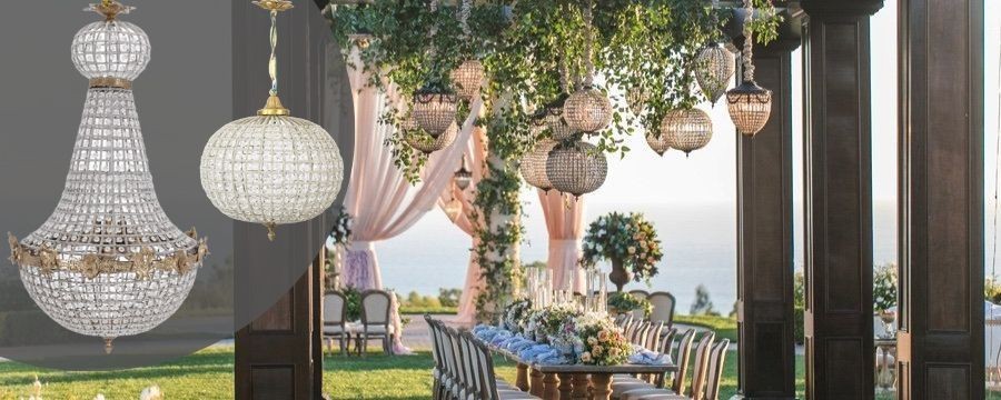 Lustres somptueux pour salons, mariages et événements