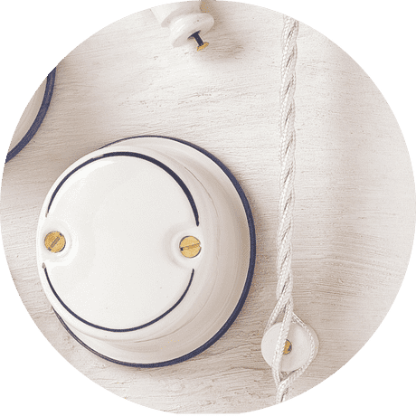 Interruptores de cerámica Vintage para instalaciones eléctricas vistas -  Made in Italy
